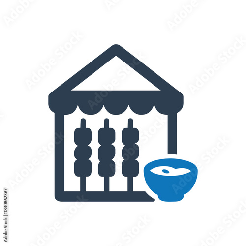 Satay Skewer Dip Stall Icon
