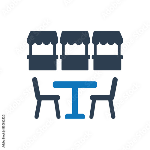 Outdoor Food Court Dining Icon