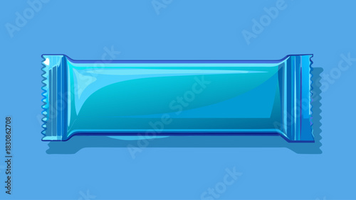 snack bar, wrapper mockup, candy packaging, chocolate bar, glossy pouch, blank template, product mockup, light blue wrapper, clean background, isolated object, packaging design, food wrapper