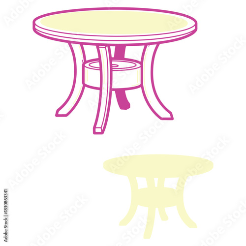 Elegant Round Tables Illustration for Furniture Design and Interior Decor Ideas Featuring Modern Minimalist Style and Two Different Table Sizes