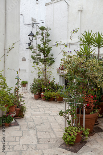 Locorotondo in the Apulia region of Italy. A picturesque and historic circular town. A fragment of the old town.