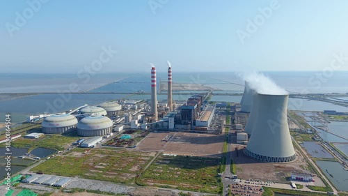 Wallpaper Mural Aerial view of the power plant on the coast of Tianjin Torontodigital.ca