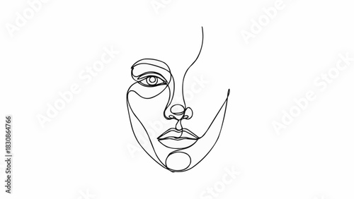 Abstract face line art drawing vector illustration minimalist portrait design outline sketch for print 100 brazil ceara