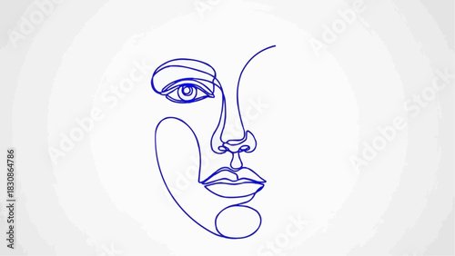 Abstract face line art illustration minimalist portrait drawing female beauty design graphic sketch one line art 100 brazil ceara