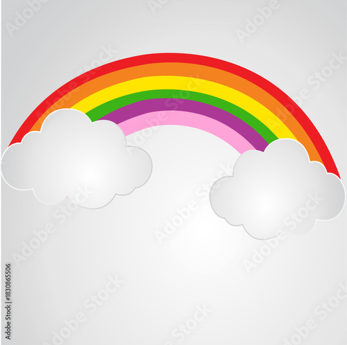 Multi coloured rainbow isolated on white, Transparent rainbow Vector illustration