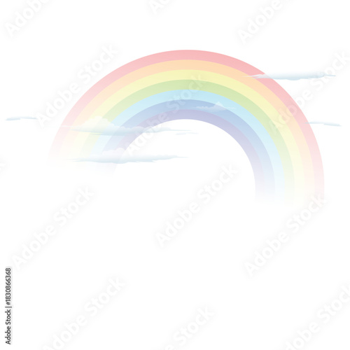 Multi coloured rainbow isolated on white, Transparent rainbow Vector illustration