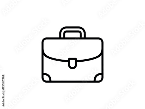 A simple outline illustration of a briefcase representing business and work, isolated on a white background.