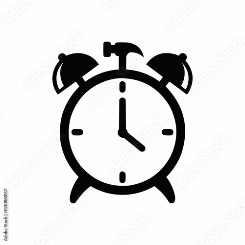 Alarm Clock with Hammer - A Symbol of Time Management.