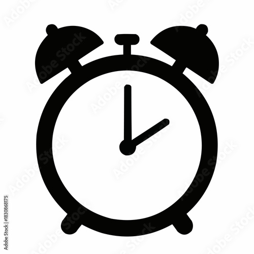 Classic Alarm Clock Icon - Time Management and Punctuality Symbol.