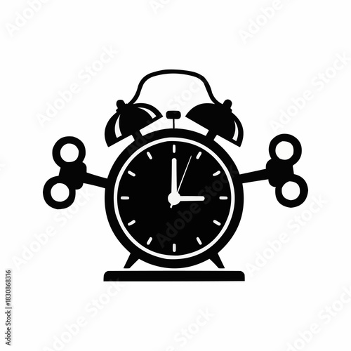 Whimsical Alarm Clock with Wind-Up Keys - A Timeless Silhouette.