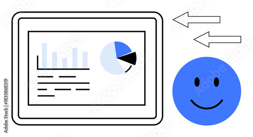 Data visualization concept highlighting charts, graphs, and user feedback. Data visualization improves understanding and analysis. Data visualization aids decision-making. Ideal for business