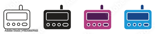 Pager icon set. Communication devices. Hospital pager icon, vector illustration.