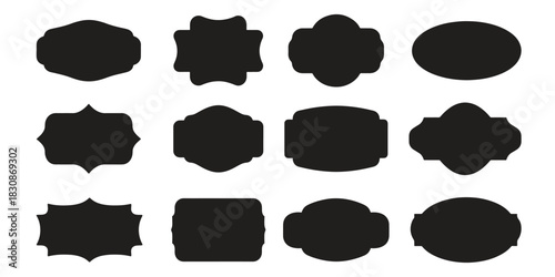 A versatile vector set showcasing assorted ornate black vintage retro frames and labels, perfect for design elements.