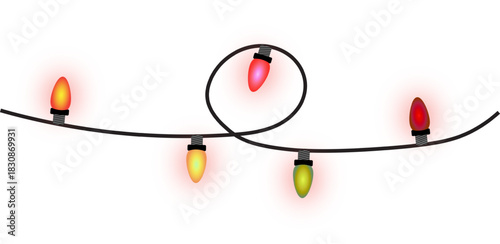 Colorful christmas lights string vector