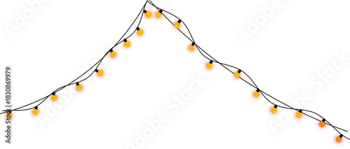 Yellow christmas lights string Vector