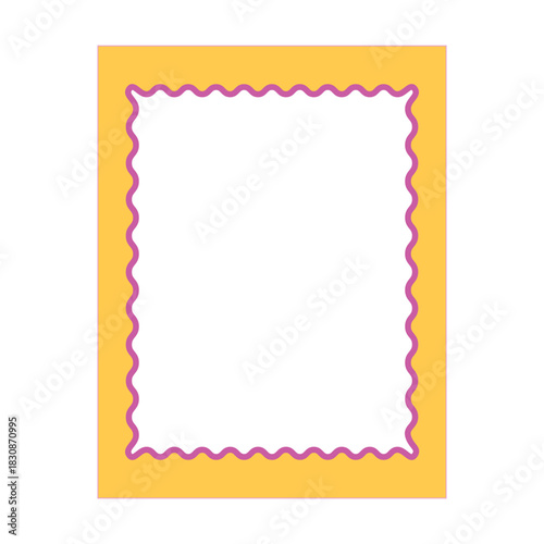 Colorful retro decorative frame border abstract shape vector illustration