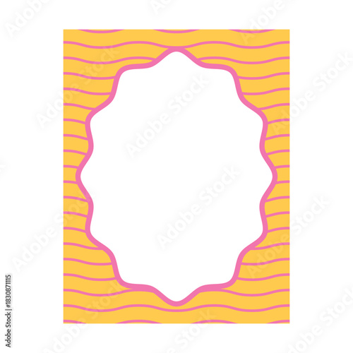 Colorful retro decorative frame border abstract shape vector illustration