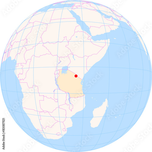 Location Map of Kilimanjaro Int. Airport (Kilimanjaro, Kilimanjaro, Tanzania). IATA-code: JRO. No labels at all.
