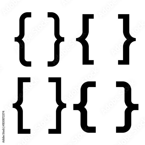 Bracket parentheses set isolated on white background