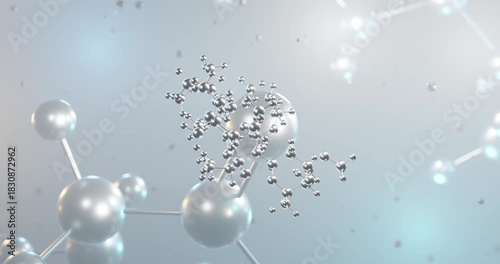 Azithromycin rotating 3d molecule, molecular structure of antibiotic seamless video
