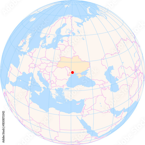 Location Map of Odesa Int. Airport (Odessa, Odessa, Ukraine). IATA-code: ODS. No labels at all.