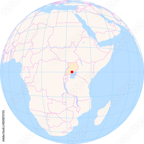 Location Map of Entebbe Int. Airport (Entebbe, Wakiso, Uganda). IATA-code: EBB. No labels at all.