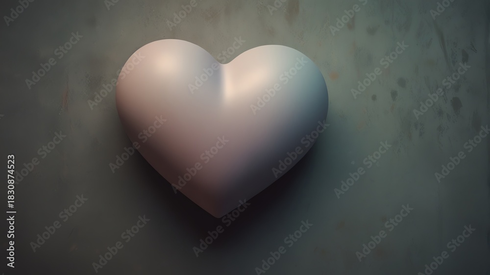 Fototapeta premium Soft pink heart on a textured background, symbolizing love, health, or romance.