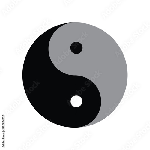 PrintClassic Yin-Yang Symbol in Black and Gray