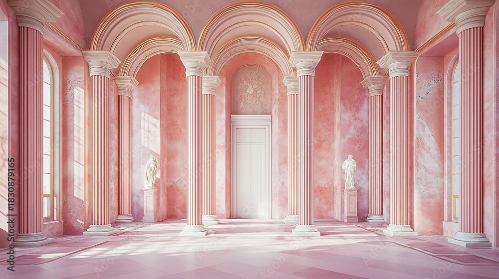 Fototapeta premium Palace interior background columns hall