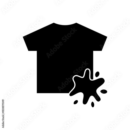 Dirty shirt icon with visible stains representing laundry problems, clothing care, and cleaning needs, isolated on white background