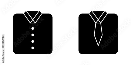 Dress code icon featuring simple attire symbols that represent clothing rules for formal or professional settings, isolated on white background