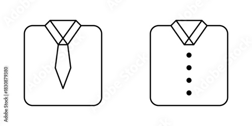 Dress code icon showing simple clothing symbol representing formal attire guidelines, isolated on white background