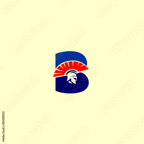 A bold Spartan helmet letter logo featuring a warrior head shaped into an alphabet form with sharp lines, strong identity, and modern vector style for branding and sports design.