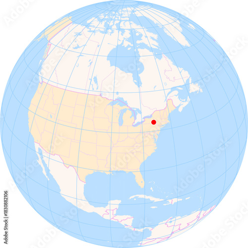 Location Map of Greater Binghamton Airport (Edwin A. Link Field) (Binghamton, New York, United States). IATA-code: BGM. No labels at all.