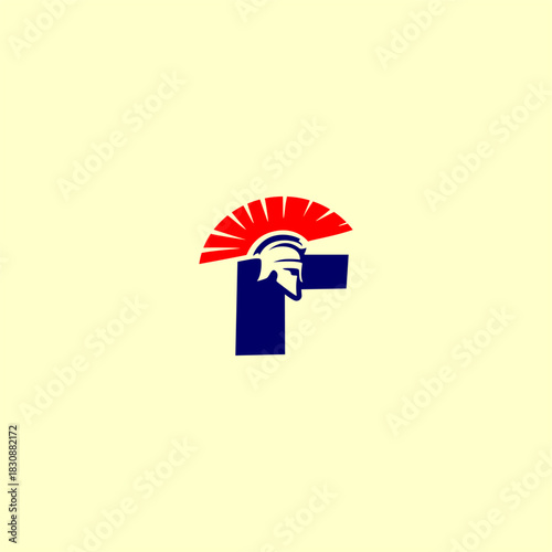 A bold Spartan helmet letter logo featuring a warrior head shaped into an alphabet form with sharp lines, strong identity, and modern vector style for branding and sports design.