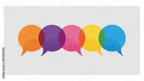 Communication and Discussion Colorful Speech Bubbles Representing Conversations and Ideas