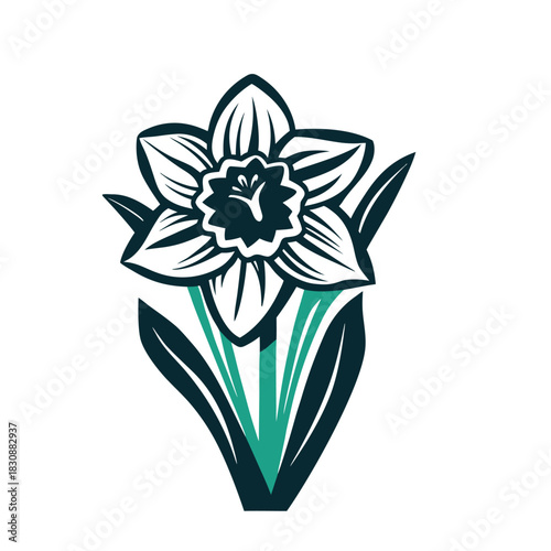 Elegant Daffodil Flower Illustration Vector Icon Set of Various Transportation Vehicles