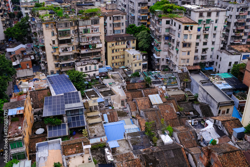 The view of the cityscape of Yuexiu district of Guangzhou city, China. Old town, the residential area in Guangzhou. China Cityscape and travel scene.