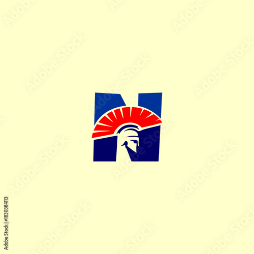 A bold Spartan helmet letter logo featuring a warrior head shaped into an alphabet form with sharp lines, strong identity, and modern vector style for branding and sports design.