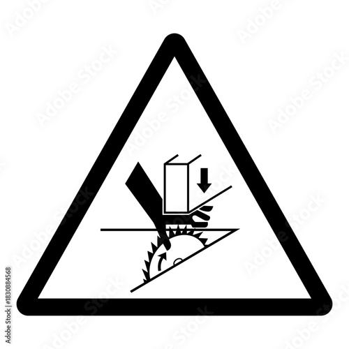 Warning Hand Crush Hazard Symbol Sign ,Vector Illustration, Isolate On White Background Label.EPS10