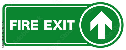 Fire Exit Arrow Right Up Symbol Sign, Vector Illustration, Isolate On White Background Label. EPS10