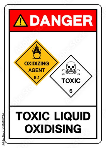 Danger Toxic Liquid Oxidising Symbol Sign, Vector Illustration, Isolate On White Background, Label.EPS10
