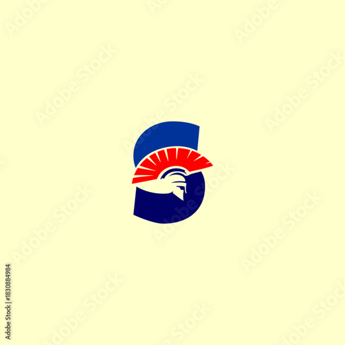 A bold Spartan helmet letter logo featuring a warrior head shaped into an alphabet form with sharp lines, strong identity, and modern vector style for branding and sports design.