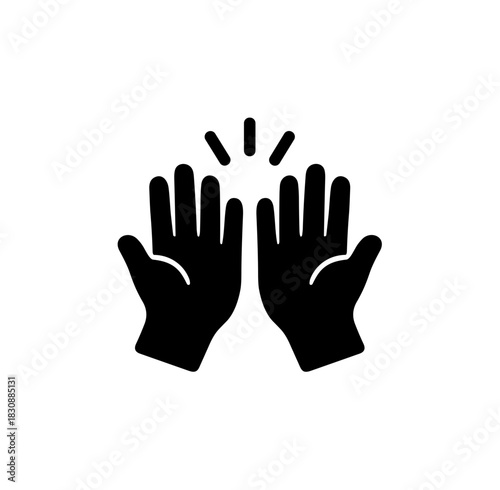 Modern Silhouette High Five Gesture, Collaboration, and Celebration Icon