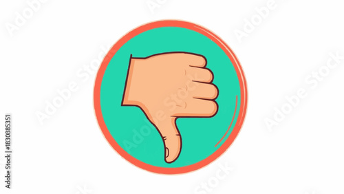 Thumbs down dislike hand gesture social media negative feedback disapproval icon vector illustration art brazil ceara