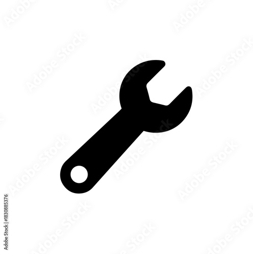 Simple Flat Spanner Wrench Silhouette Instrument Tool Repair Icon