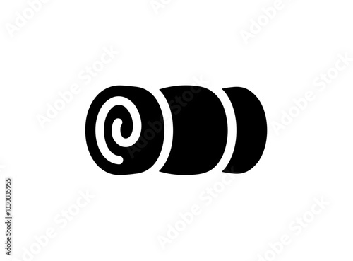 Minimalist Black Rolled Sleeping Bag Icon Symbol for Camping and Outdoor Activity