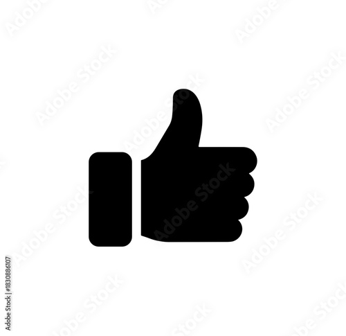 Simple Bold Thumbs Up Gesture Hand Sign Symbol Graphic Element