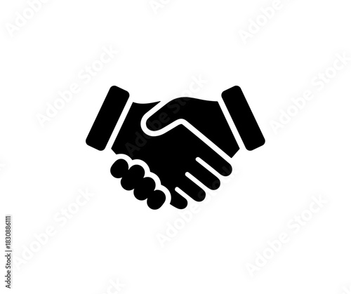 Simple Silhouette Handshake Partnership Agreement Successful Negotiation Business Symbol
