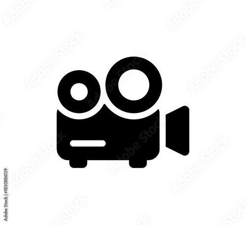 Simple Solid Style Detailed Camera Recorder Shape Glyph Icon